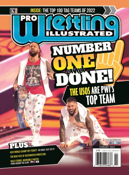February 2023 PWI cover (The Usos, Tag Team 100)