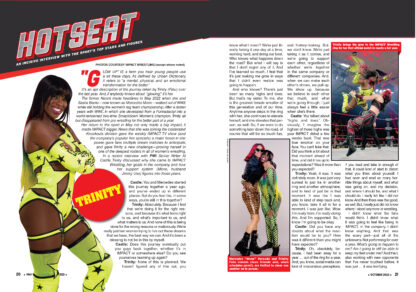 Trinity Fatu "Hotseat" Interview Spread: PWI October 2023