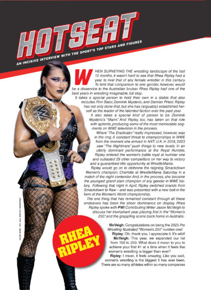 PWI Women's 250 2023 Rhea Ripley Hotseat interview