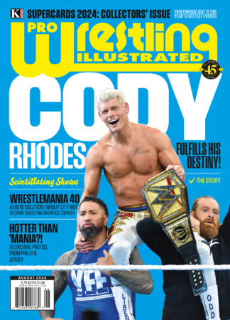 PWI August 2024 ("Supercards") cover with Cody Rhodes, Jey Uso, Sami Zayn