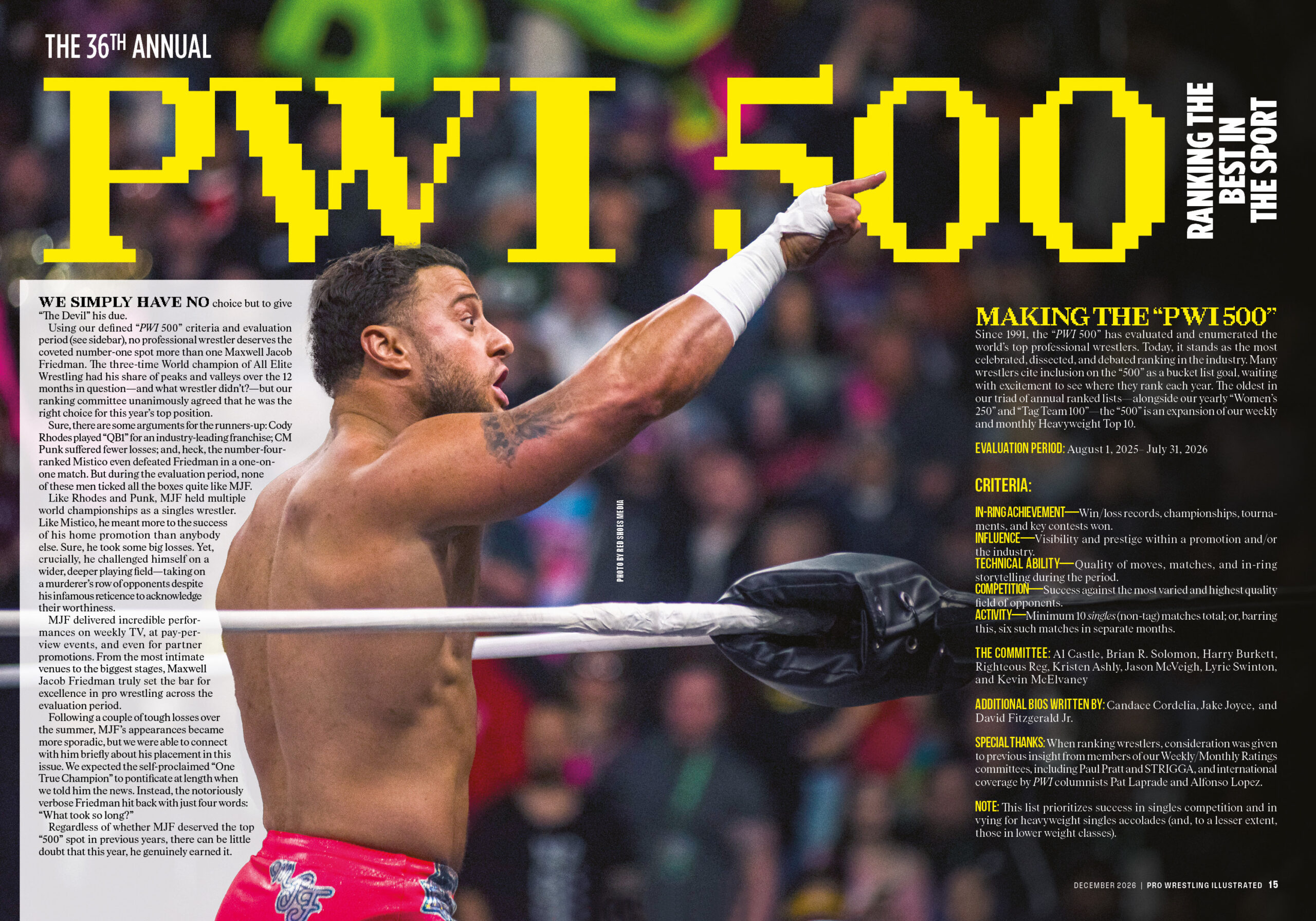 The 2026 PWI 500 (Section opening spread)